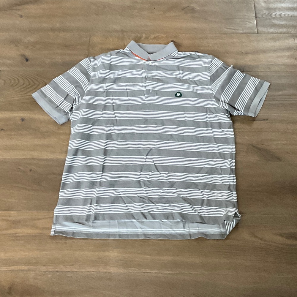 Brooks Brothers Light Gray Striped Polo